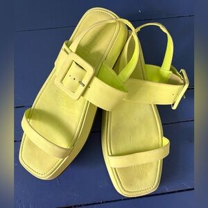 SCHUTZ Bright Green Chartreuse Sandals - Size 10.5